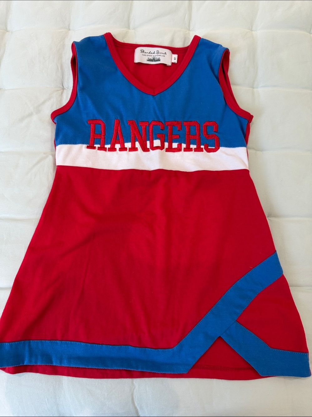 Rangers Red & Blue Sleeveless Kids Dress by Banded Sports